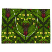 Käfer und Farne, grüne Blätter Große Geschenktüte (Rückseite)