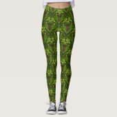 Käfer und Farne, grüne Blätter Leggings (Vorderseite)