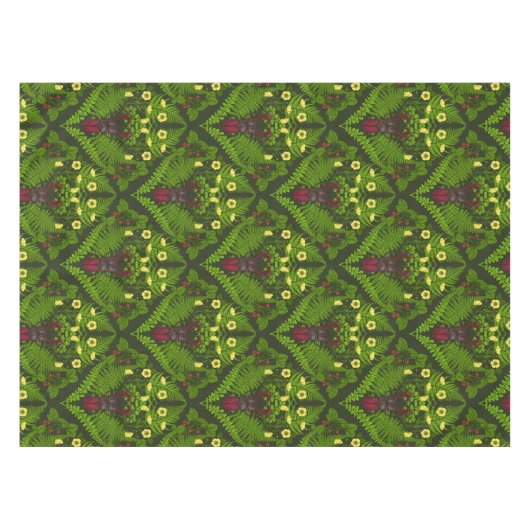 Käfer und Farne, grüne Blätter Tischdecke (Vorderseite (Horizontal))