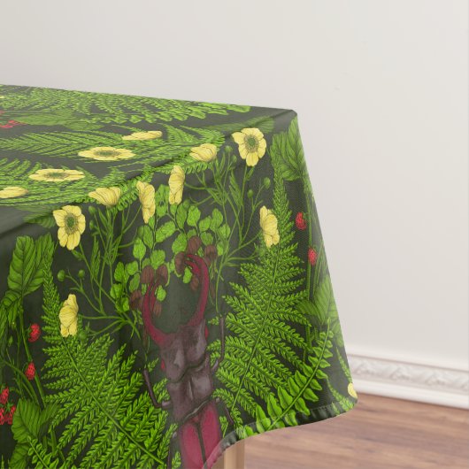 Käfer und Farne, grüne Blätter Tischdecke (Beispiel)