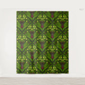 Käfer und Farne, grüne Blätter Wandteppich (Vorderseite)