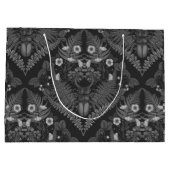 Käfer und Farne, schwarz-weiß Große Geschenktüte (Rückseite)