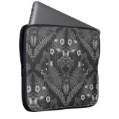 Käfer und Farne, schwarz-weiß Laptopschutzhülle (Vorne Rechts)