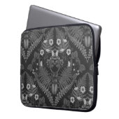 Käfer und Farne, schwarz-weiß Laptopschutzhülle (Vorderseite Links)