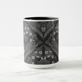 Käfer und Farne, schwarz-weiß Tasse (Zentrum)