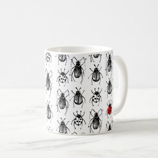 Käfer und Ladybug Kaffeetasse (VorderseiteRechts)