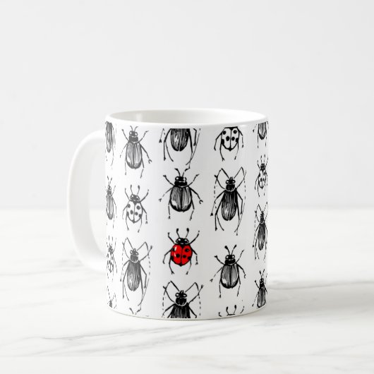 Käfer und Ladybug Kaffeetasse (Vorderseite Links)