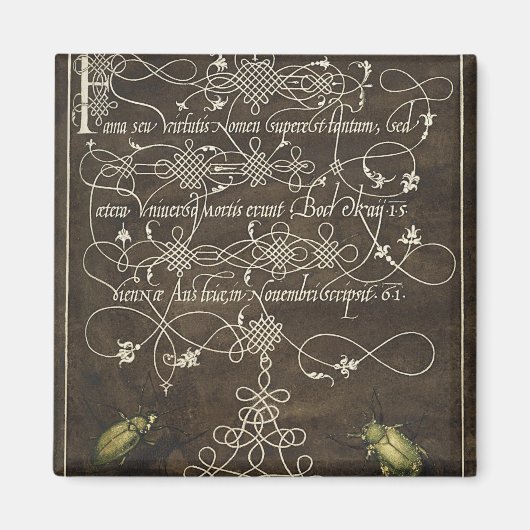 Käfer und Scarab von Mira Calligraphiae Magnet (Vorne)