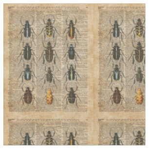 Käfer-Wanzen-Zoologie-Vintage Illustrations-Kunst Stoff