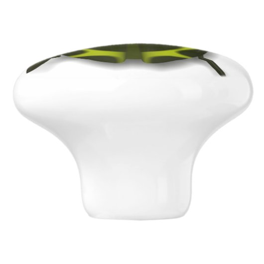 Käferinsekt niedlich-grünes Schwarz Keramikknauf (Seitenansicht)