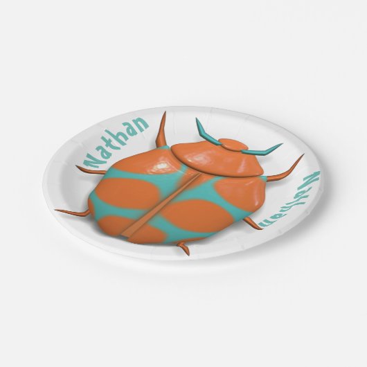 Käferinsekt niedlich pappteller (Schrägansicht)