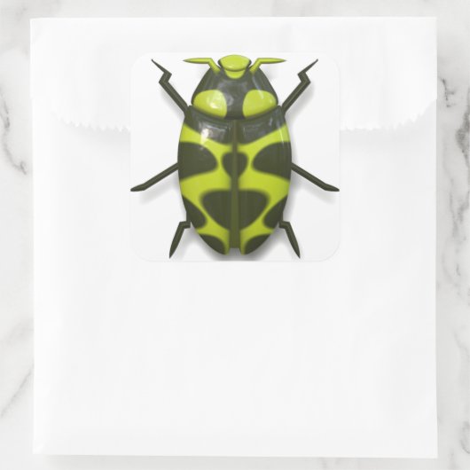 Käferinsekt niedlich quadratischer aufkleber (Tasche)