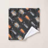 Käferinsektenmuster Badhandtuch Set (Waschlappen)