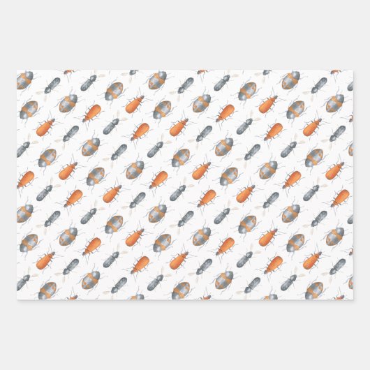 Käferinsektenmuster Geschenkpapier Set (Vorderseite)