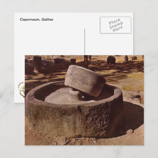 Kafernaum, Galiläa, Millstone Postkarte (Vorne/Hinten)