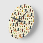 Käfersorten Runde Wanduhr (Winkel)