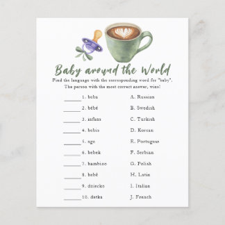 Kaffe-Baby-Baby-Shower - Baby-um-die-Welt-Spiel