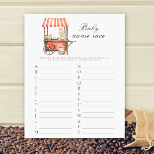 Kaffe-Baby-Party - Baby-Namen-Rennen-Spiel