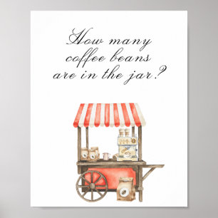 Kaffe-Baby-Party - rate wie viele Kaffeebohnen Poster