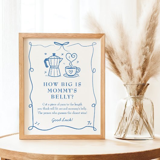 Kaffe-Baby-Shower-Bauch-Schild Poster