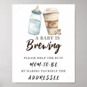 Kaffe-Baby-Shower - Hilfe für die beschäftigte wer Poster