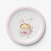 Kaffe Herz Latte Babyparty Pappteller (Vorderseite)