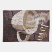 Kaffe Java Heißer Becher Geschirrtuch (Horizontal)