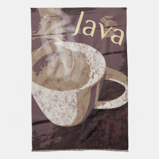 Kaffe Java Heißer Becher Geschirrtuch (Vertikal)