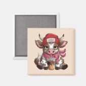 Kaffe Junkuh Kuh Magnet (Vorderseite/Rückseite)