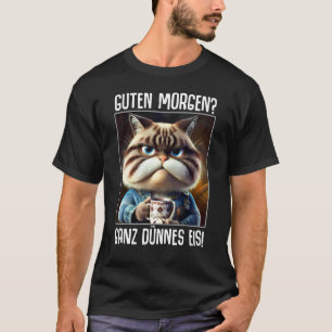 Kaffe Morgenmuffel-Mitarbeiter-Sagende Katze T-Shirt
