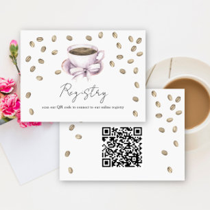Kaffe QR-Code Brautparty-Geschenkliste  Begleitkarte