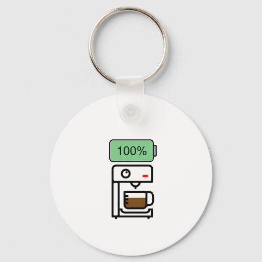 Kaffe-Sucht-Design Schlüsselanhänger (Vorderseite)
