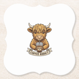 Kaffe Sucht Highland Kuh Vintage Gravur Shirt Untersetzer