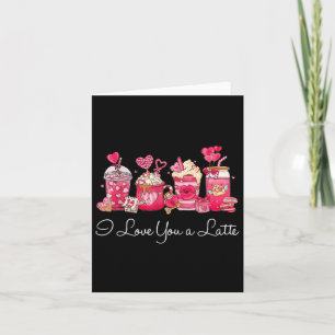 Kaffe-Valentins-Shirt Ich liebe dich ein Latte Karte