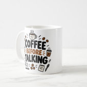 Kaffe vor lustigem Bürogespräch Kaffeetasse (Vorderseite Links)