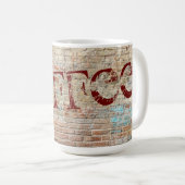 Kaffe-Ziegelwand-Graffiti-Kunst-Tasse Kaffeetasse (VorderseiteRechts)