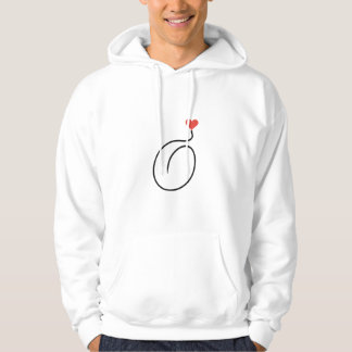 Kaffebohne Einstrichzeichnung mit rotem Herzen Hoodie