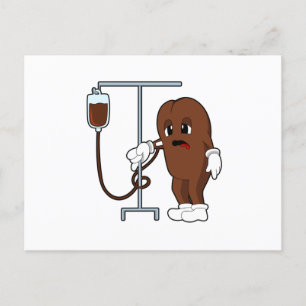 Kaffebohne mit Kaffekanne Postkarte