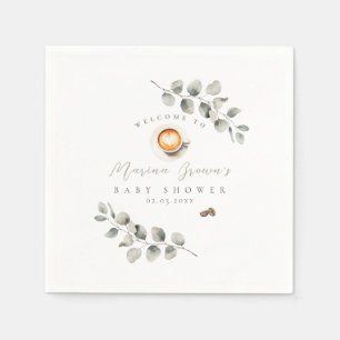 Kaffebohnen-Baby-Party Serviette