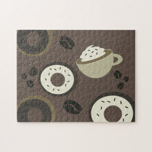 Kaffebohnen Donuts Süße Barista Puzzle