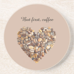 Kaffebohnen Herz  Getränkeuntersetzer