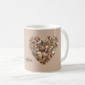 Kaffebohnen Herz  Kaffeetasse (VorderseiteRechts)