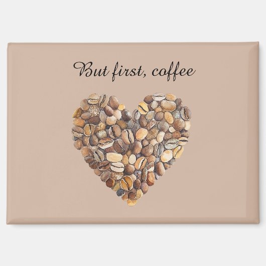 Kaffebohnen Herz Magnet (Vorderseite)
