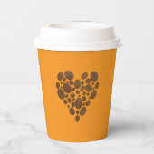 Kaffebohnen Herz Papiertasse Pappbecher (Rückseite)