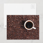 Kaffebohnen mit Kaffeetasse Postkarte (Vorne/Hinten)