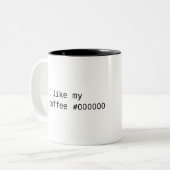 Kaffee #000000 zweifarbige tasse (Vorderseite Links)