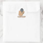 Kaffee-03 Runder Aufkleber (Tasche)