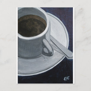 Kaffee-12x18 akryllisch auf der Leinwand-Tafel @Ka Postkarte