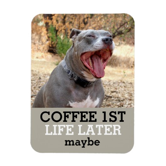 Kaffee-1. Leben später Pitbull Magnet (Vertikal)