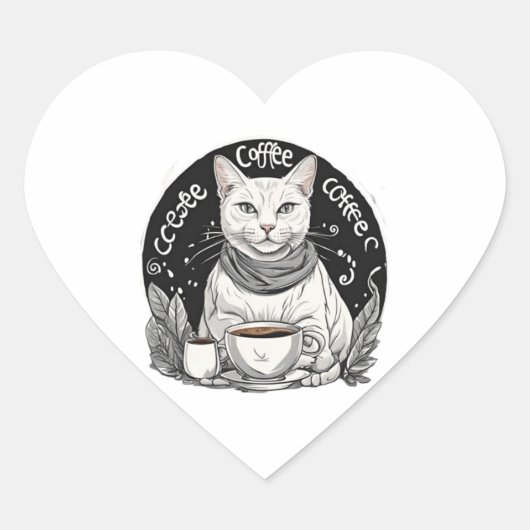 Kaffee 3 Herz-Aufkleber (Vorderseite)